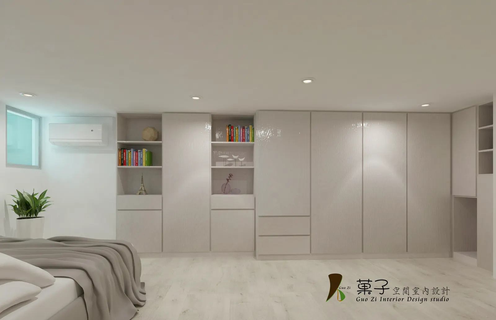 清新美式樓中樓－主臥｜菓子空間室內設計舊屋翻新作品