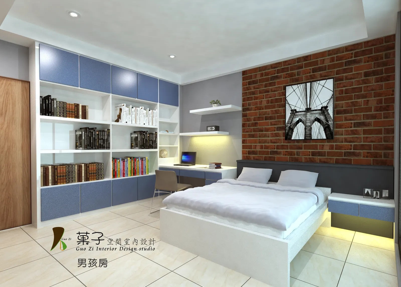 無印時尚百坪年輕宅－二樓男孩房｜菓子空間室內設計住宅設計作品